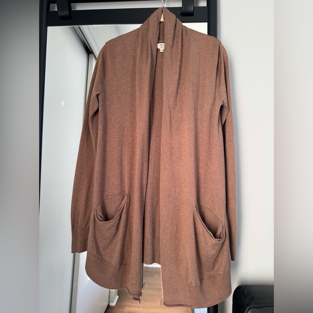 🍂 Wilfred Heathered Brown Open Cardigan Flaubert